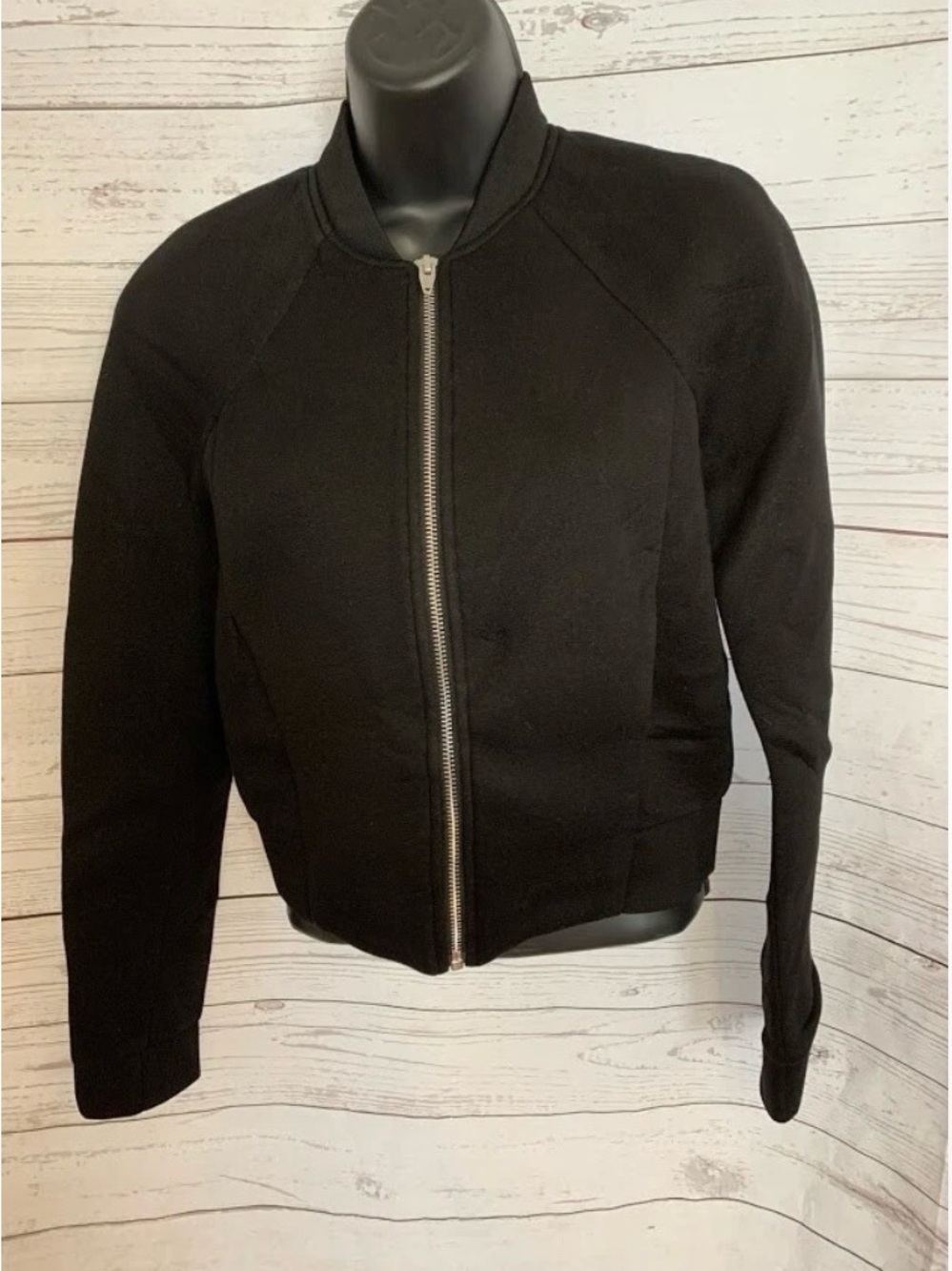 Alexander Wang Black Zip-Front Bomber Jacket